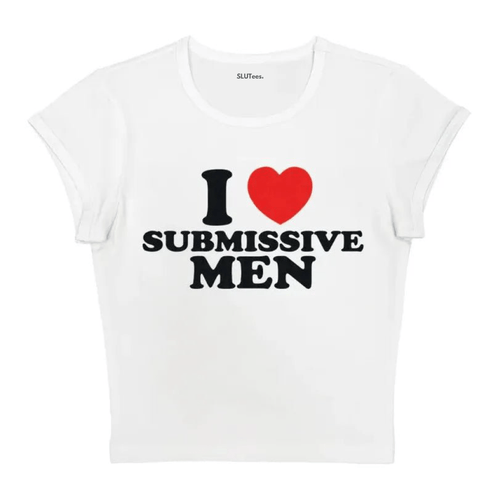 I Heart Submissive Men - White Baby Tee - SLUTees