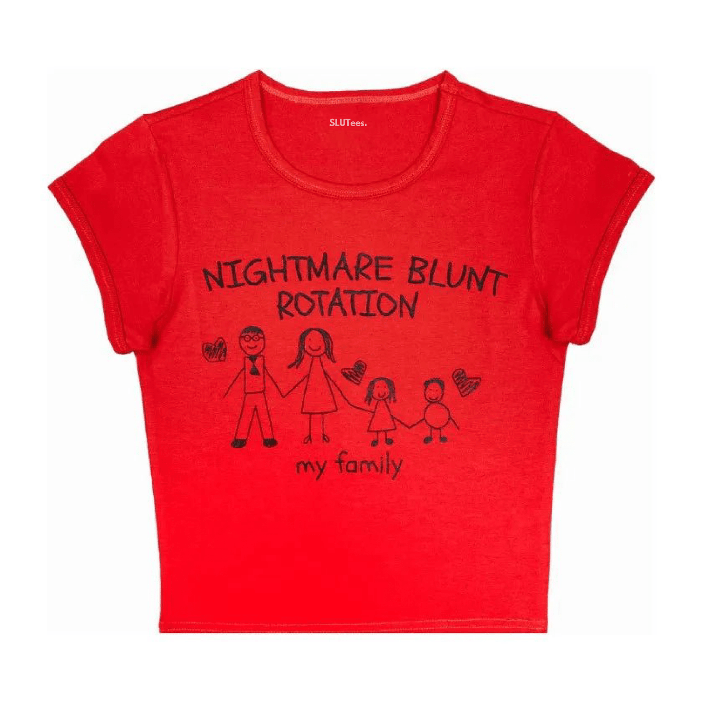 Nightmare Blunt Rotation - Red Baby Tee - SLUTees