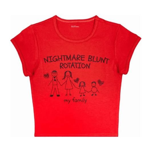 Nightmare Blunt Rotation - Red Baby Tee - SLUTees