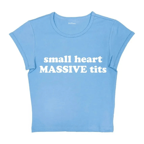 Small Heart Massive Tits - Blue Baby Tee - SLUTees