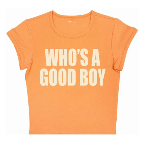 Who's A Good Boy - Orange Baby Tee - SLUTees